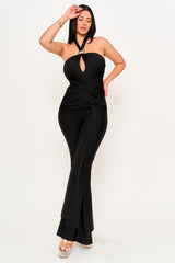 Symphony Jumpsuits - Halter Top Wrap Jumpsuits