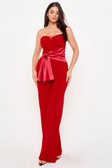 Symphony Jumpsuit - Satin Waist Twist Tie Jumpsuit