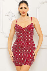Symphony Dress - Rhinestone Embellished Mini Dress