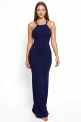 Double Strap Halter Top Maxi Dress