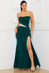 Rhinestone Waist Detail Maxi Dress