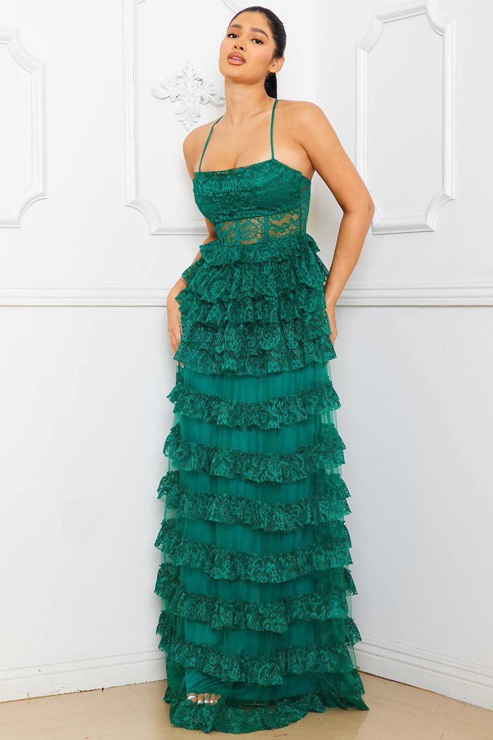 Symphony Dress - Ruffle Layer Lace Maxi Dress