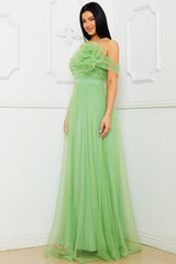 Symphony Dress - Glitter Mesh Tube Top Maxi Dress
