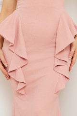 Ruffle On The Side Mermaid Maxi Dress