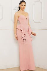 Ruffle On The Side Mermaid Maxi Dress