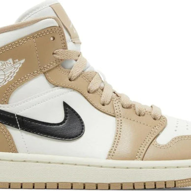 JORDAN 1 MID TAN BEIGE BLACK