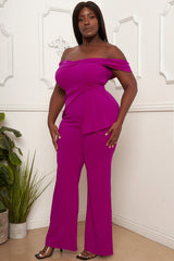 Symphony Jumpsuit - Off The Shoulder Plus Size Jumpsuit
