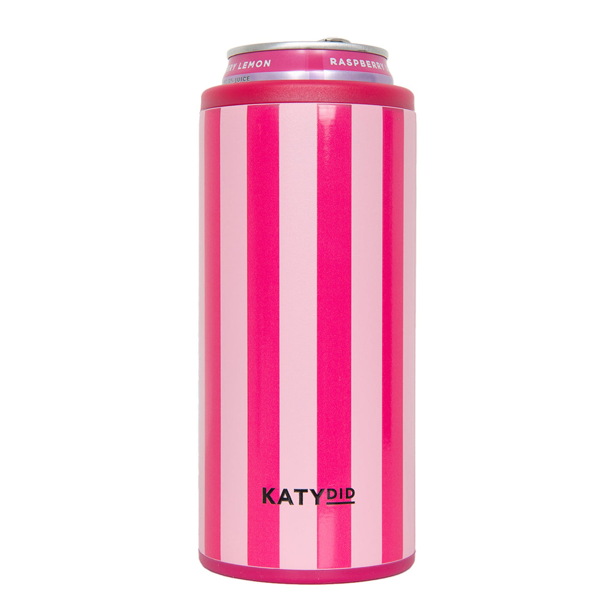 Hot Pink Striped Slim Can Cooler