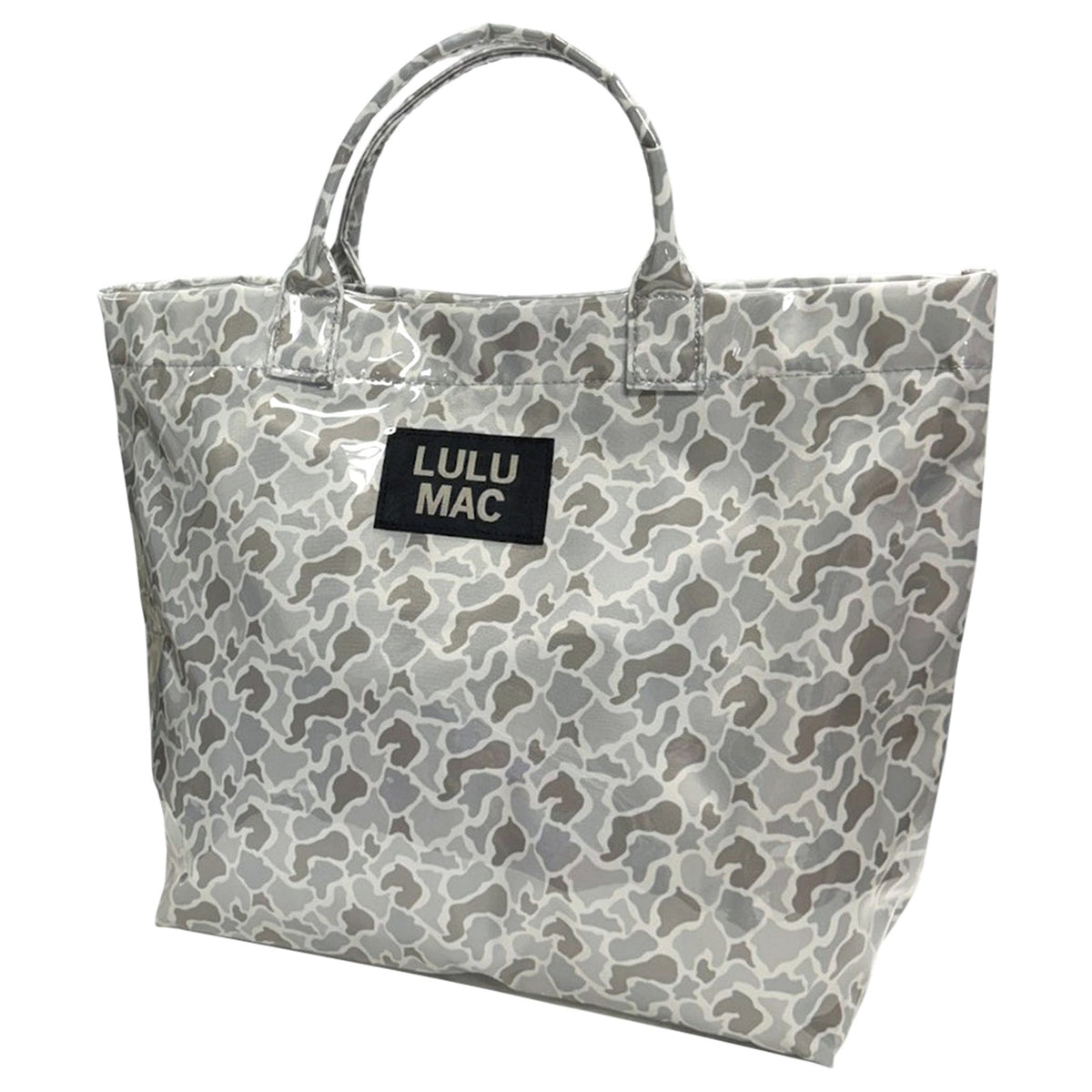 Lulu Mac Plastic Coated Tote Bag in White Camo