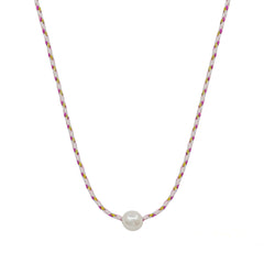 Pearl Rope Necklace in Pink