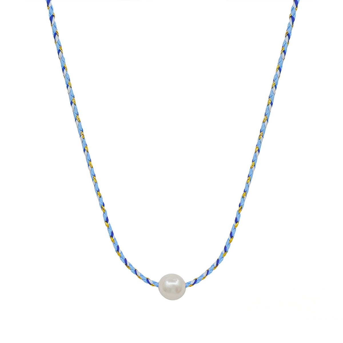Pearl Rope Necklace in Blue