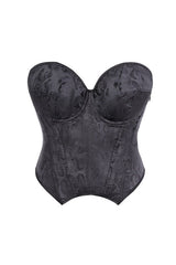 Black Sweetheart Jacquard Corset Top