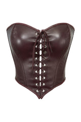 Brown Faux Leather Corset Top