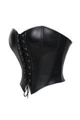 Black Faux Leather Corset Top