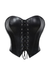 Black Faux Leather Corset Top