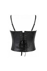 Black Faux Leather Corset Top