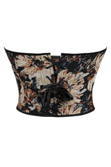 Black Floral Sweetheart Corset Top