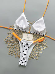 Black and White Polka Dot Bikini Set