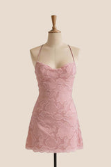 Burgundy Lace A-line Short Homecoming Dress