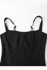 Burgundy Square Corset Top