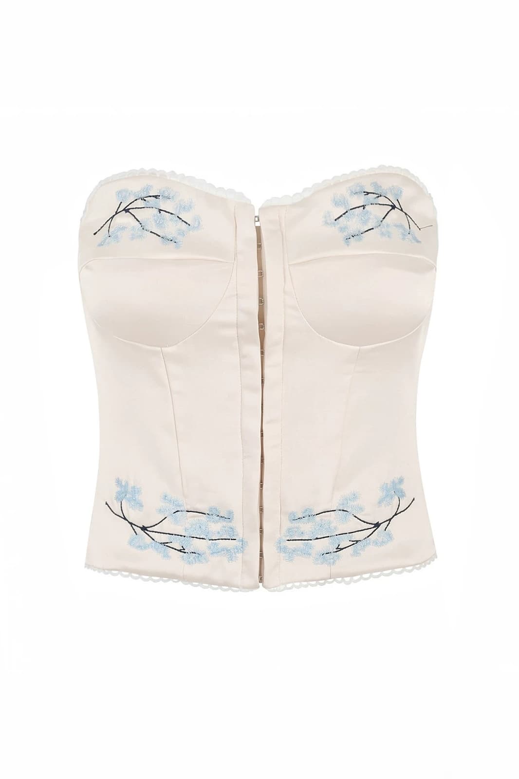 Apricot Embroidered Corset Top