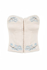 Apricot Embroidered Corset Top