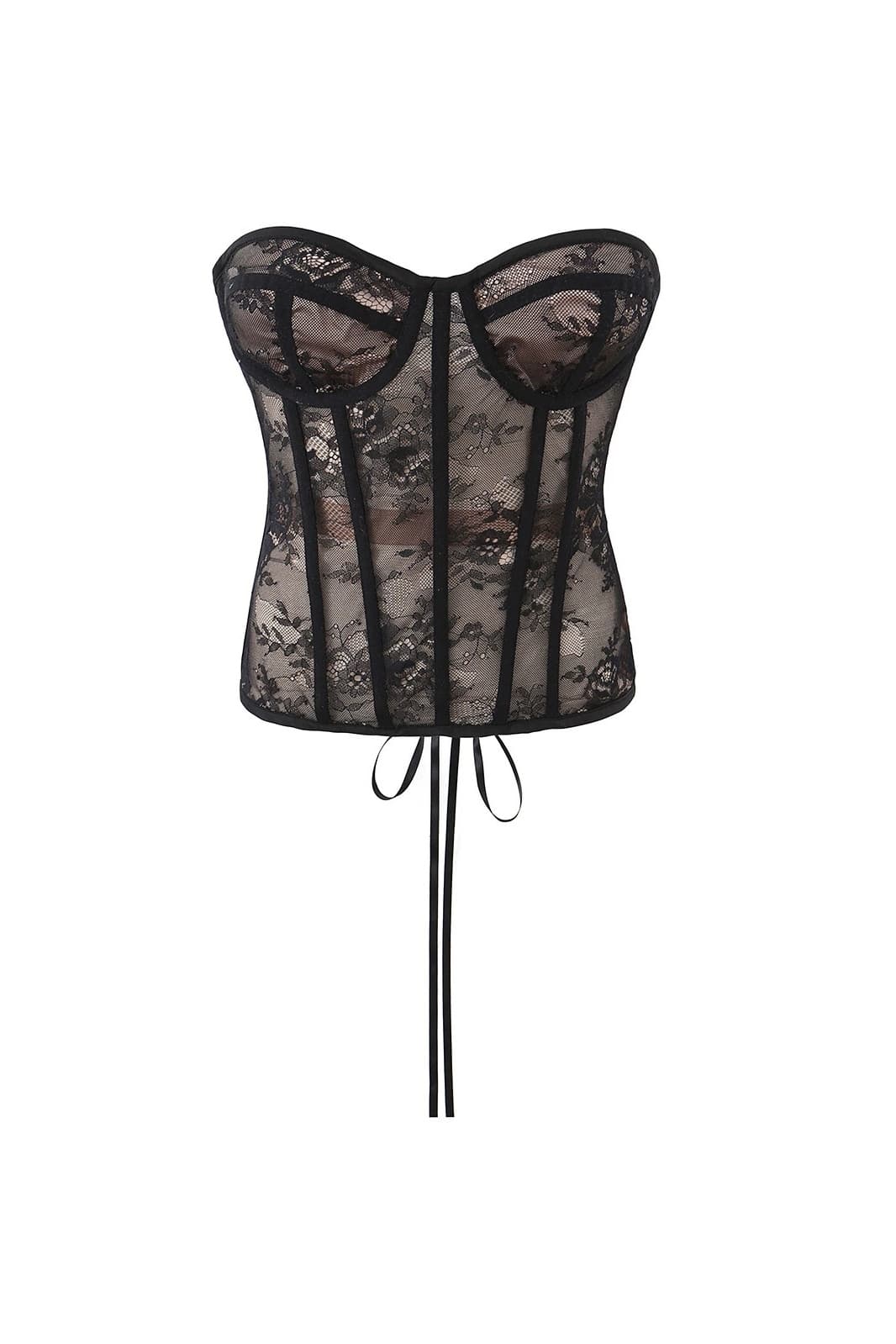 Black Lace Corset Style Top