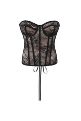 Black Lace Corset Style Top