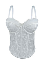 Brown Floral Lace Corset Top