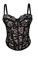 Brown Floral Lace Corset Top