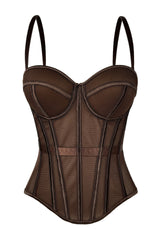 Burgundy Sweetheart Tulle Corset Top