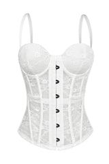 Brown Lace Lace-Up Corset Top