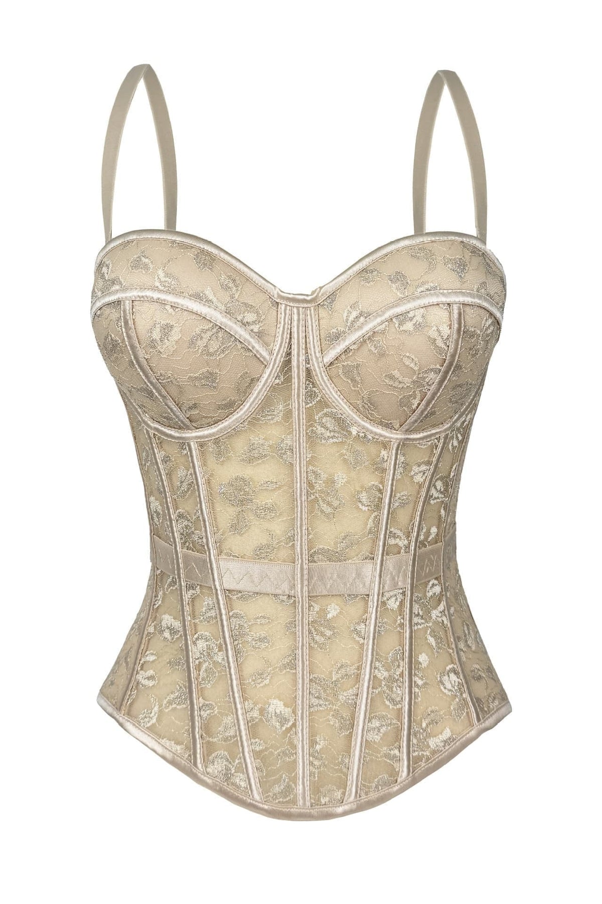 Apricot Sweetheart Lace Corset Top