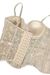 Apricot Sweetheart Lace Corset Top