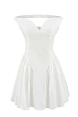 Black Off the Shoulder A-line Short Dress