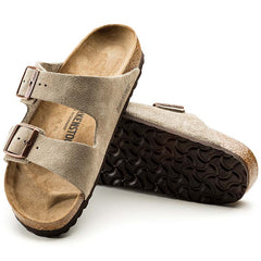 Women's Arizona Suede Leather Sandals in Taupe