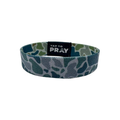 Tap To Pray Wristband in River Rock Camo Moss Slate