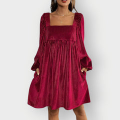Caroline™ | Velvet Chic Backless Dress