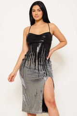 Symphony Dress - Sequin Two-Town Midi Dress