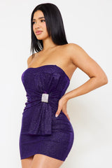 Symphony Dress - Shimmer Glitter Tube Top Mini Dress