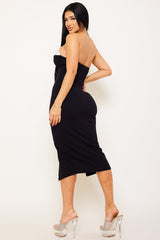 Satin Panelled Bustier Top Midi Dress