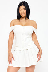 Symphony Dress - Woven Off The Shoulder Mini Dress