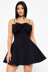 Symphony Dress - Super Techno Bow Front Mini Dress