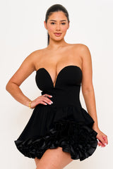 Symphony Dress - Layer Of Ruffles Detail Mini Dress