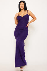 Symphony Dress - Glitter Power Mesh Ruffle Back Maxi Dress