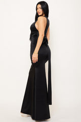 Symphony Dress - Metallic Big Bow Back Detail Maxi Dress