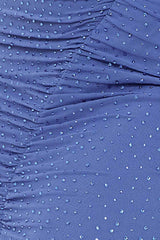 Symphony Dress - Rhinestone On Mesh Ruched Maxi Dress