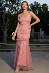 Symphony Dress - Polka Dot Mesh Mermaid Maxi Dress