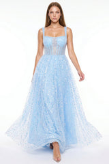 Symphony Dress - Sequins On Mesh Ball Gown Maxi Dress