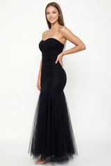 Overlay Mesh Mermaid Maxi Dress
